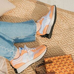 Women's Orange and White Sneakers
